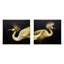 Art mural en toile paire de grues Golden Majesty - 35 po x 78 po - cadre doré