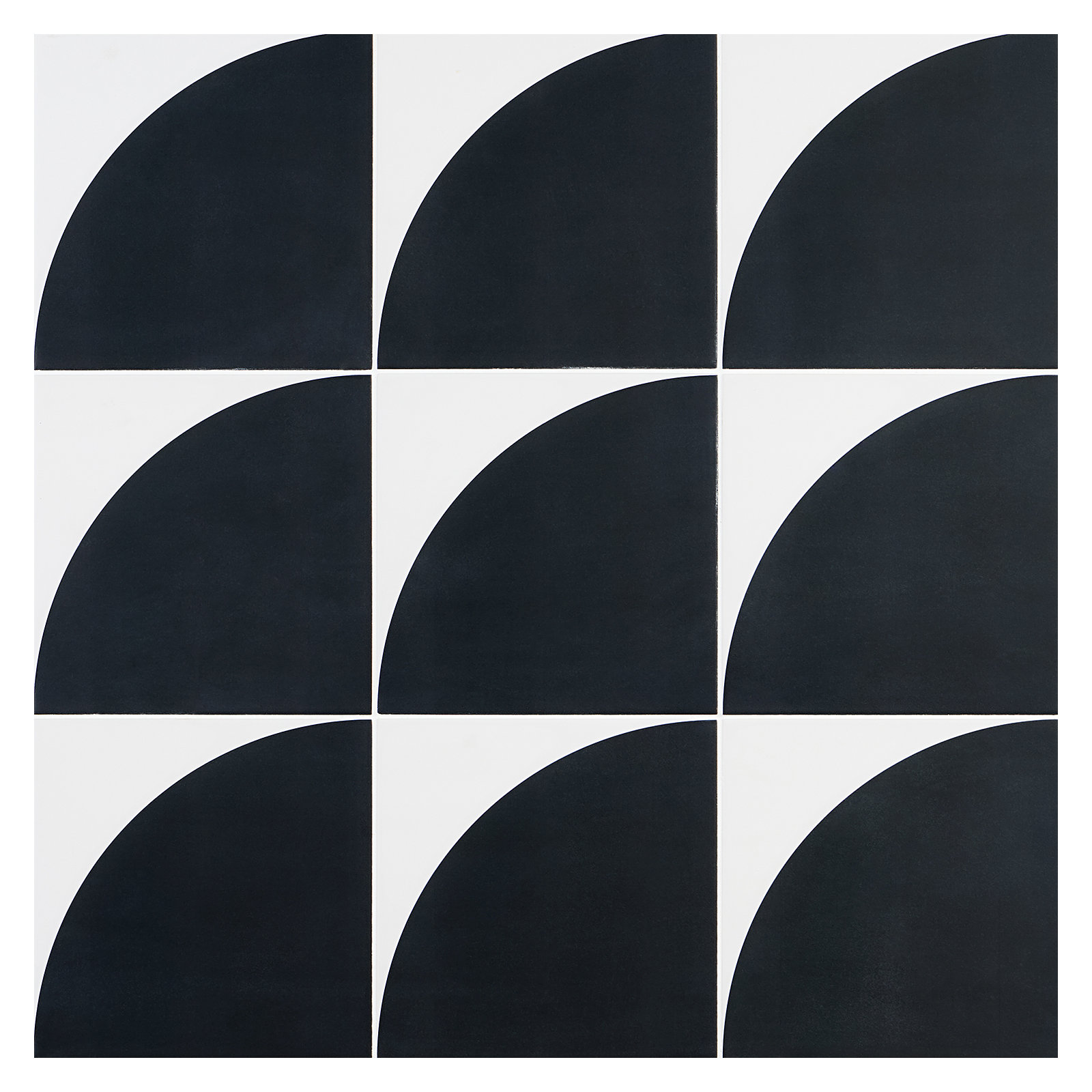 Stacy Garcia Victoria 8" x 8" Porcelain Encaustic Patterned Look Wall & Floor Tile, Black, 8" W x 8" L