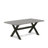 7 Piece Modern Dining Table Set Consist of a Rectangle Wooden Table with X-Legs and 6 Black Color Linen Fabric Upholstered Chairs, Wire brushed Black-436609929-436609930-436609928