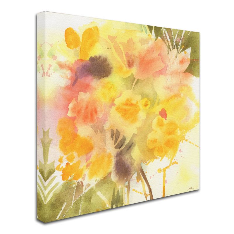 «Meadow of Yellow», reproduction d'art sur toile tendue, H 18 po x l 18 po x P 2 po