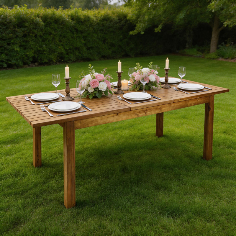 Expandable Outdoor Dining Table, 67-87" Rectangular Patio Table