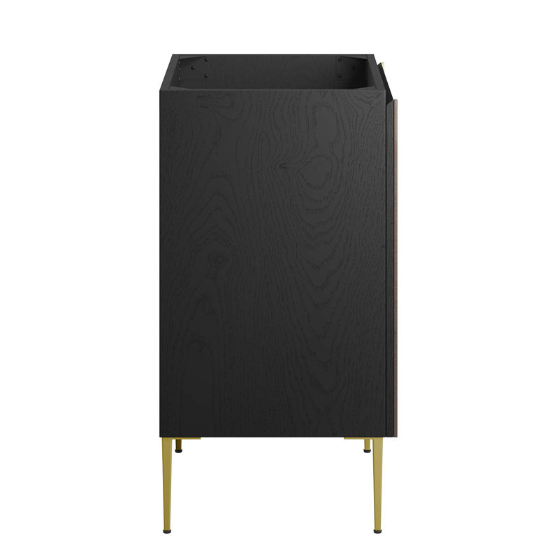 Alchemist 24" Black and Gold Oak Veneer Bathroom Vanity Cabinet