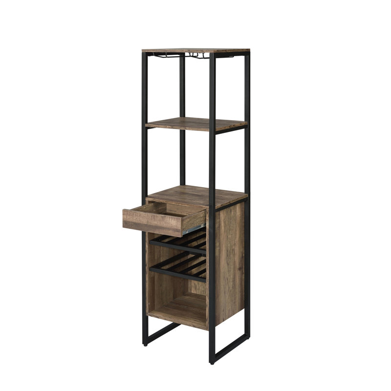 Wine Display Rack With Rotating Drawer - Dynamic Compact Kitchen Holder Multiple Drawers Extra Storage