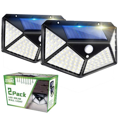 Poynor 6-Watt LED Solar Power Dusk to Dawn Outdoor Security Wall Pack with Motion Sensor (Pack of 2)