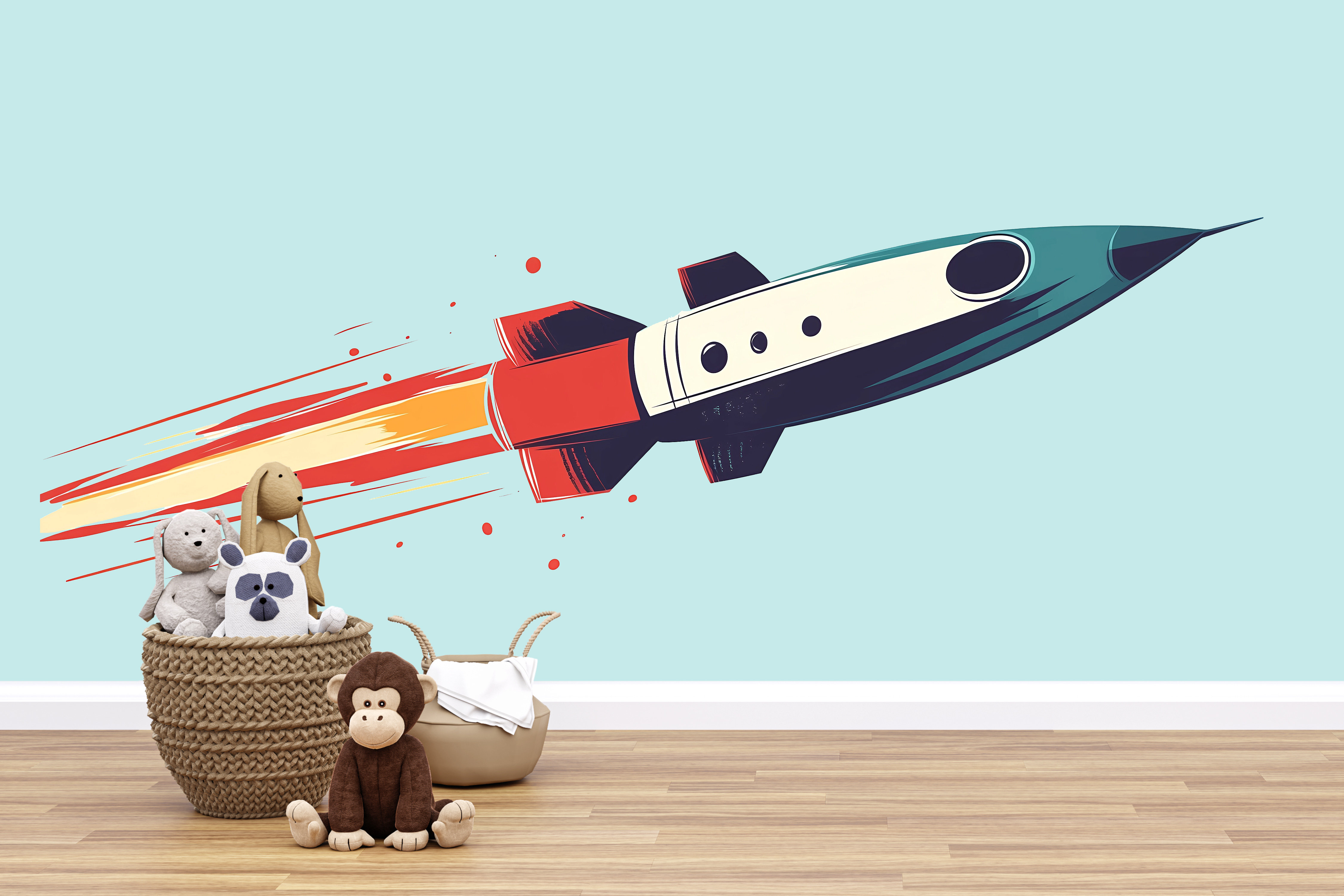 George Oliver Rocket Wall Decal Space Nursery Wall Art Kids Room Rocket ...