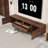 Wooden TV Stand with 2 Cabinets, 2 Drawers and Rattan Accents