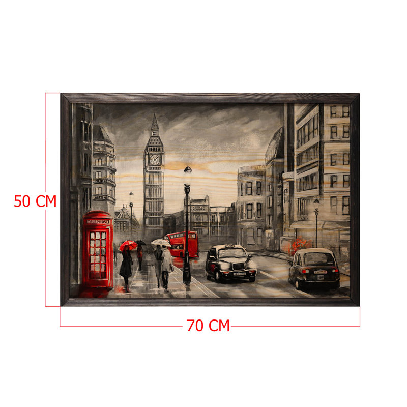 Anonymous - Single Picture Frame Painting on Wood, 50cm H x 70cm W x 1.5cm D