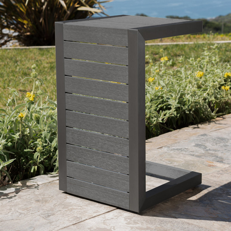 Table moderne en aluminium gris pour les espaces de plaisir extérieurs