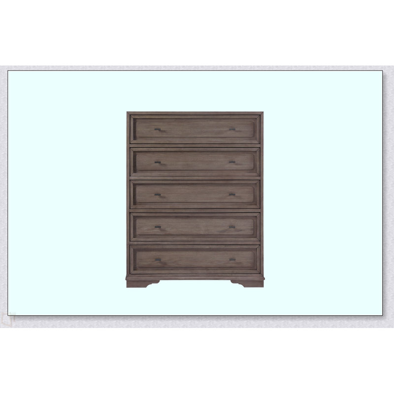 Commode 5 tiroirs Hickory - Amande, Brun