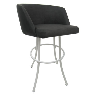 Tabouret de bar pivotant en métal 30 po Ivette Joey - Pierre de lune - noir