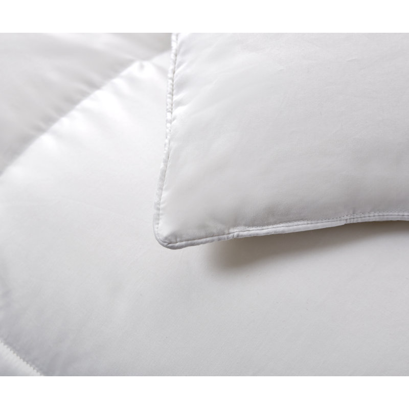 Twin White Cotton Down Comforter with Feather Fill