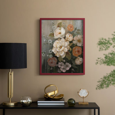Moody Blooms Framed Print - Solid Wood