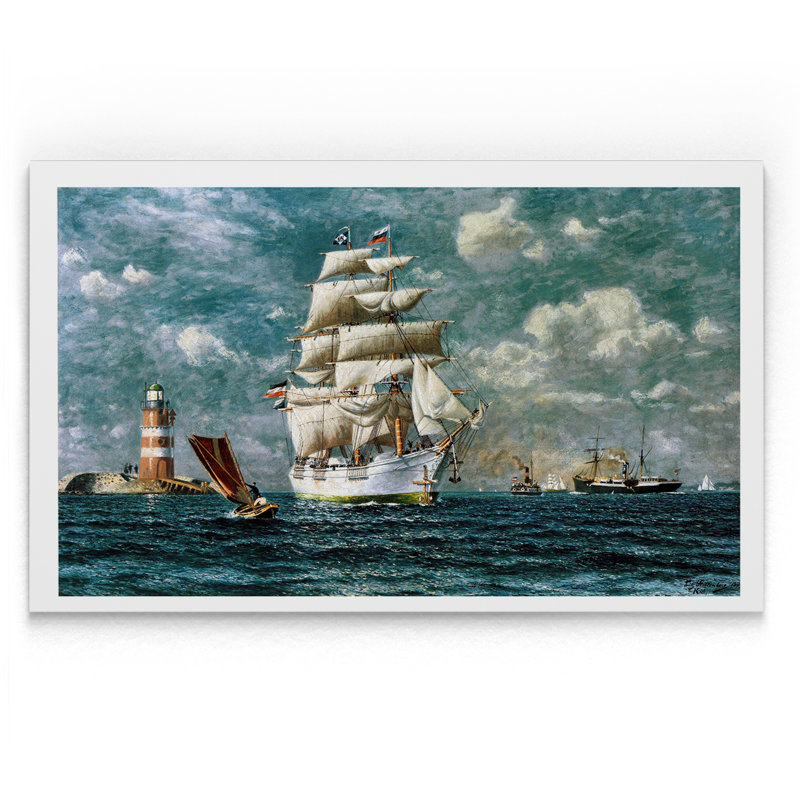 «Ships at Sea II», reproduction de dessin, Toile tendue, H 24 po x l 36 po x 1,5 po