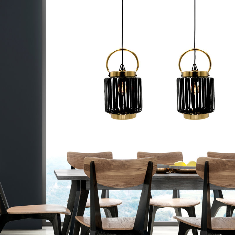 8.5"W Ford Lantern 1-Light Metal Pendant