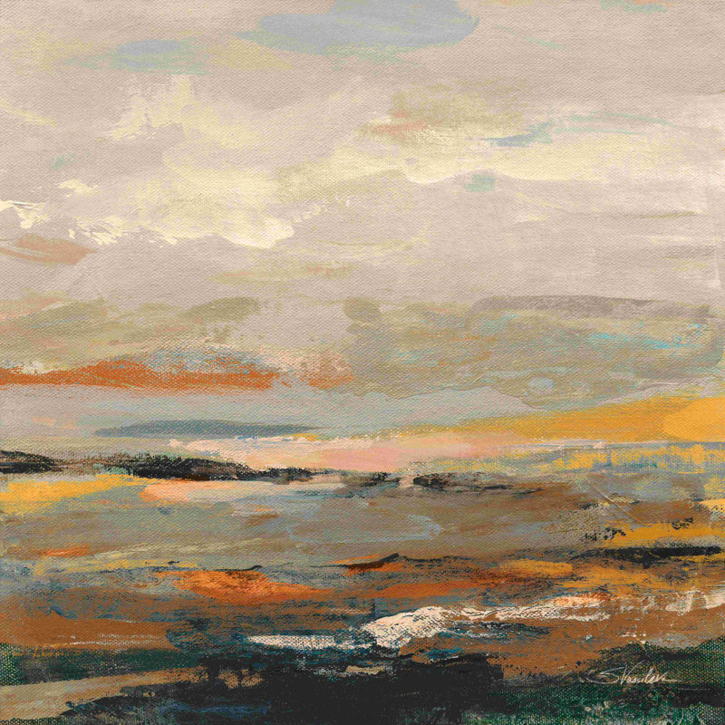 «Warm Bay I» par Silvia Vassileva, peinture sur toile tendue, H 30 po x l 30 po