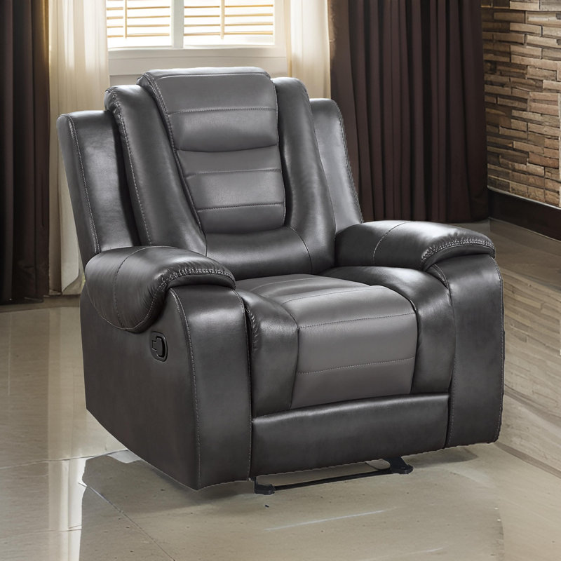 Fauteuil inclinable Gurutz, Similicuir gris