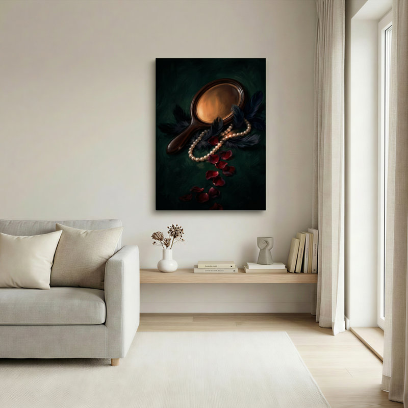 Ensemble de 1 tableau sur toile « Perles Miroir », 48"H x 36"W, Wrapped Canvas