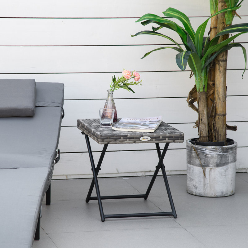 Square Metal Outdoor Bistro Table , 40cm cm W 40cm cm D
