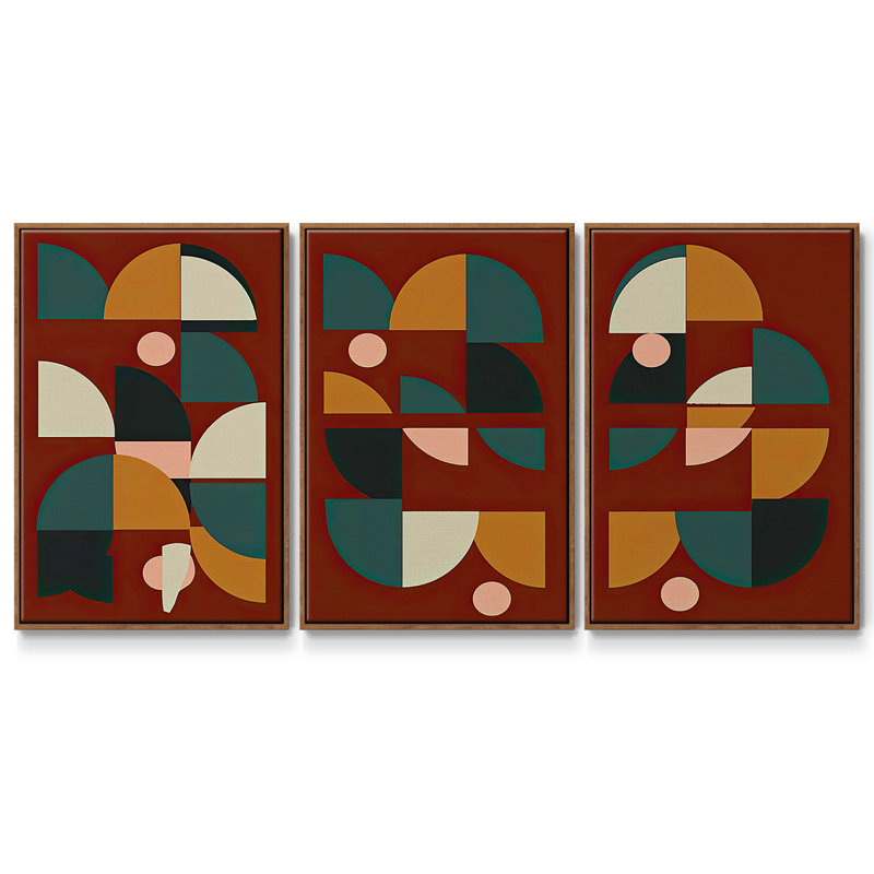 Arches sur rouille II 3 pièces, Noyer, H 36 po x l 72 po