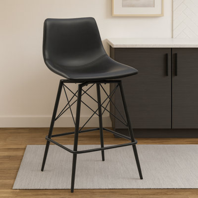 Tabouret de comptoir pivotant Axis avec base en métal (ensemble de 2)