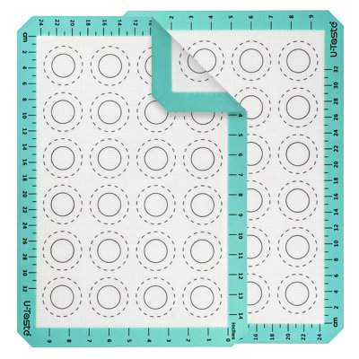 Plaque de pâtisserie en silicone U-Taste résistante à la chaleur de 500 ºF Macaron, demi-feuilles