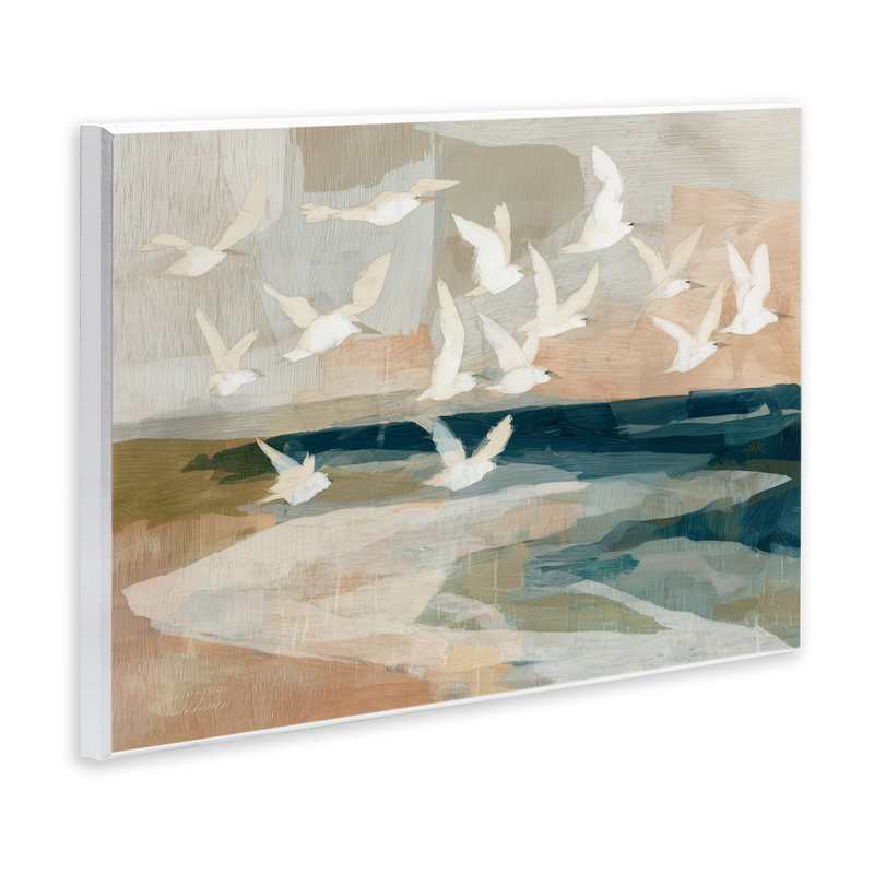 Oiseaux en vol au-dessus de l'eau, plaque murale, design par Chromatique Tempête Studio, 13 x 19