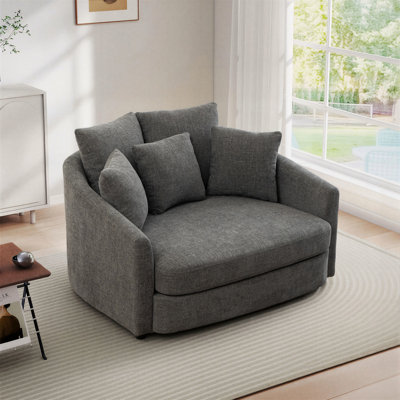 Fauteuil d'appoint en chenille surdimensionné