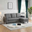Upholstered L-Shaped 3-Seater Sectional Sofa with Footstool-1741103136