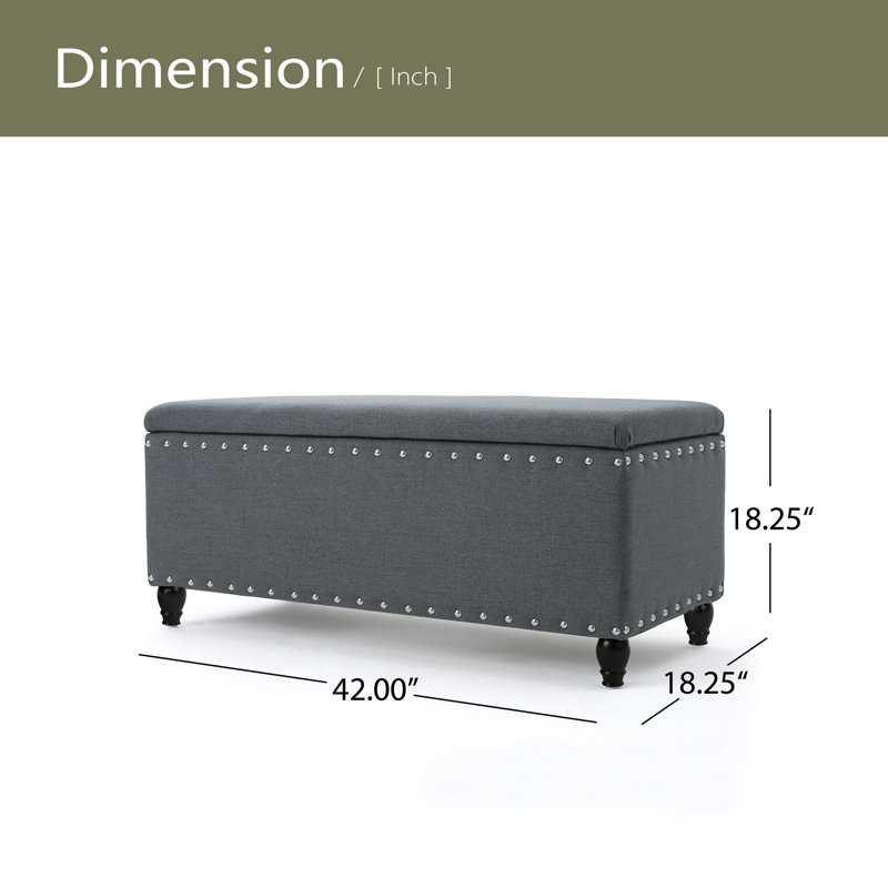 OTTOMAN DE RANGEMENT, Gris anthracite