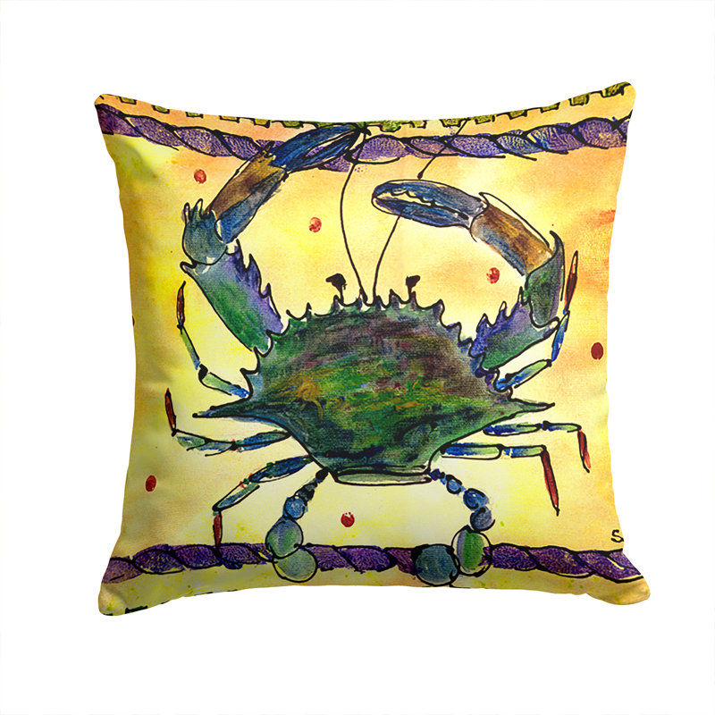 Coussin décoratif intérieur/extérieur beige/vert crabe