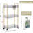 Storage Rolling Cart 3 Tier Acrylic Bathroom Cart Organizer, Mobile Shelving Unit Laundry Room Organization Multifunction Utility Cart, Gray