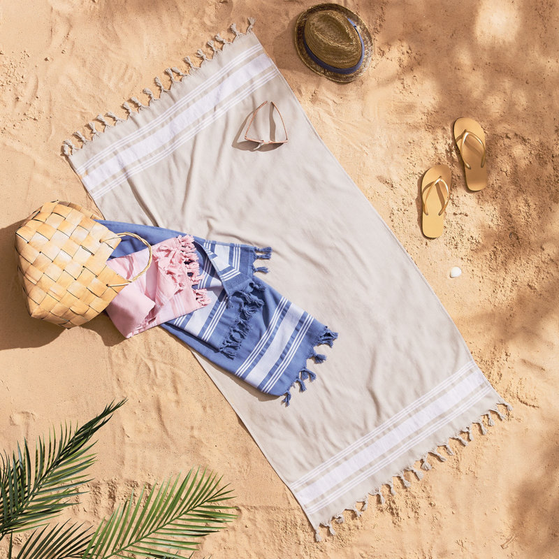 Hammam 100% Cotton Beach Towel Single, Blue