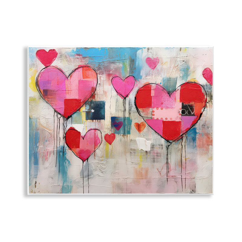 "Urban Hearts", collage sur bois par LSR Design Studio