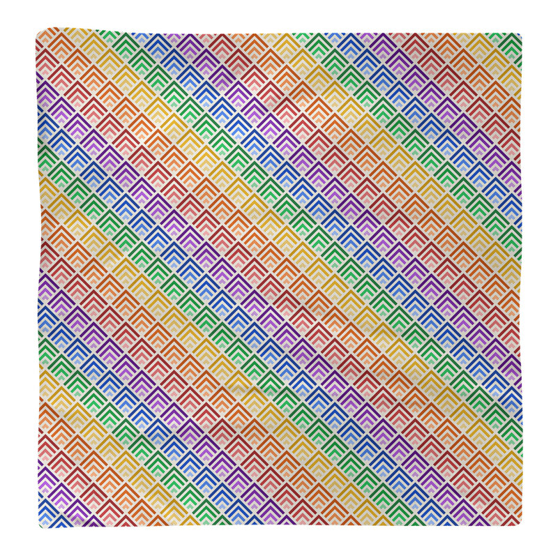 Serviette en coton à motif à rayures géométriques, Arc-en-ciel, H 0,1 po x l 22 po x P 22 po, Sergé de coton