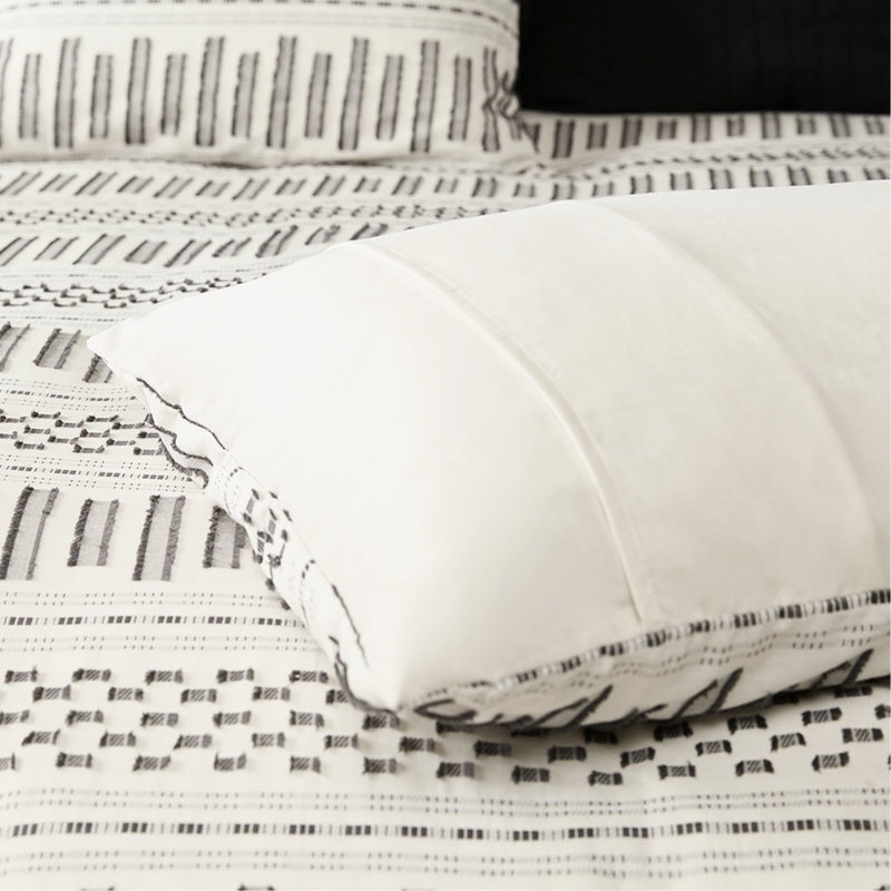 Édredon en coton de style décontracté - literie d'ambiance confortable très grand charbon / blanc