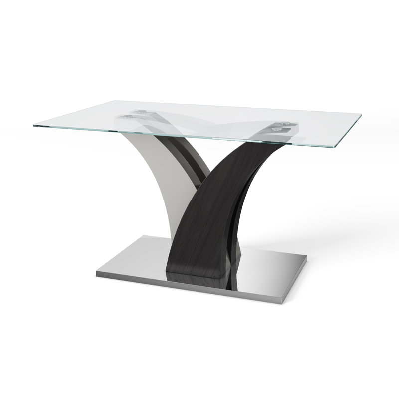 Mcenroe Glass Top Metal Base Dining Table