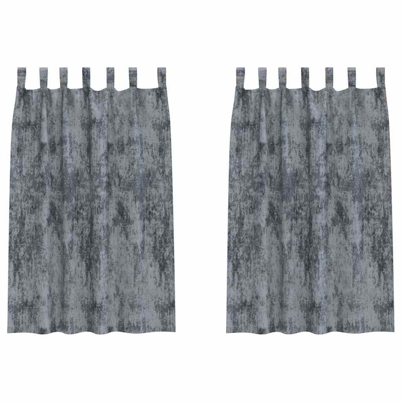 Alithia Velvet Room Darkening Curtain Pair, 140cm Width x 175cm Drop, Silver Grey