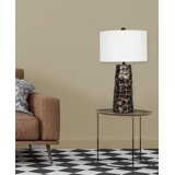 1-Light Oil Bronze Polyresin Table Lamp With A Shade