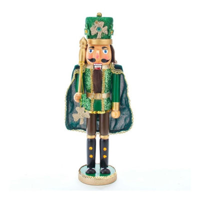 Kurt Adler Wooden Nutcrackers, Irish Nutcracker with Cape, 15in