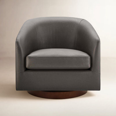 Bennett Vegan Leather Swivel Barrel Chair