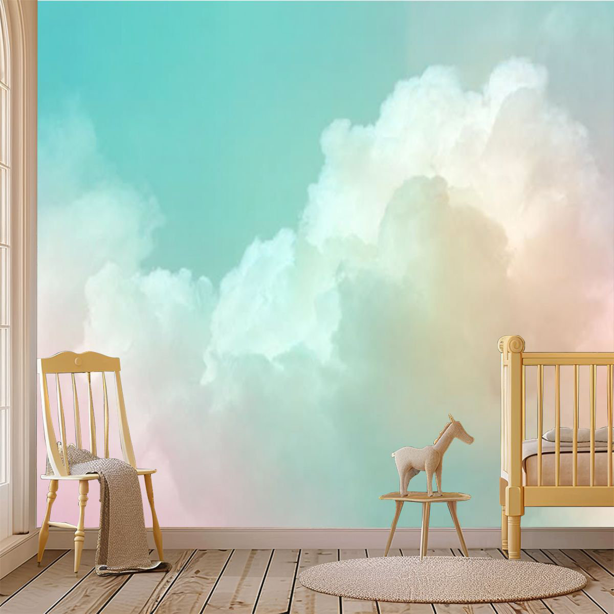 Ivy Bronx Peel and Stick Wallpaper Wall Mural fantastic cloudy sky ...