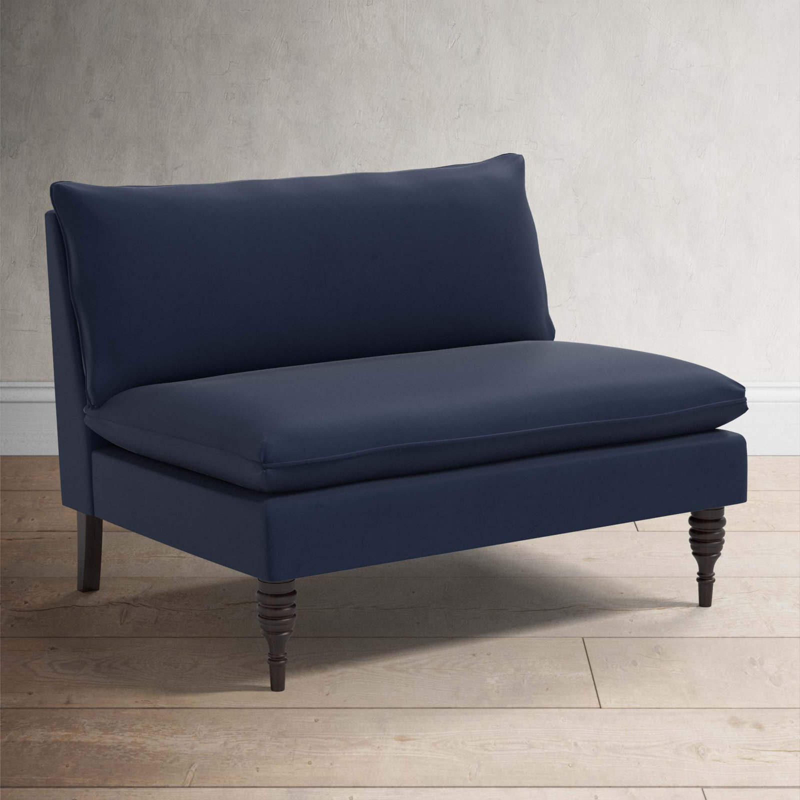 Varick 47'' Upholstered Settee, Classic Ink Performance Velvet