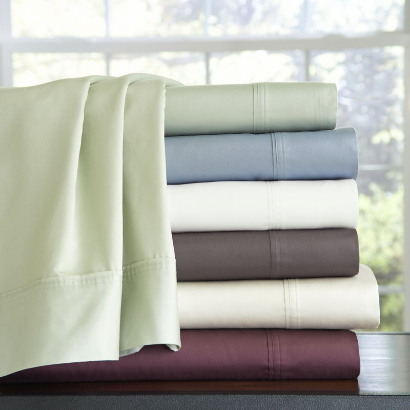 100% Cotton Sheet Set, Queen Sheet Set with 2 Pillowcases, Dark Gray 