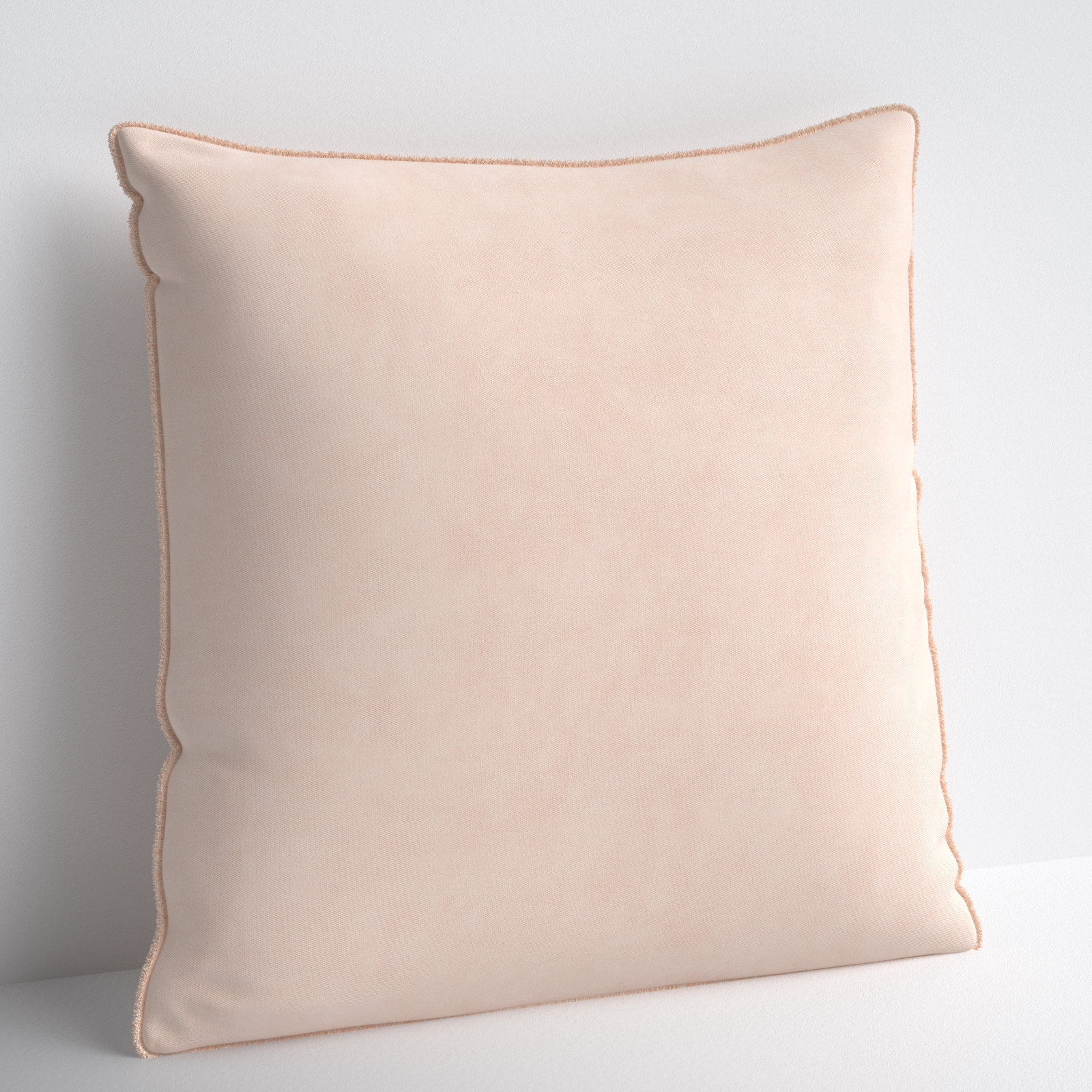 Kam Fringed Cotton Throw Pillow, Pillow Cover Only - No Insert, Light Pink