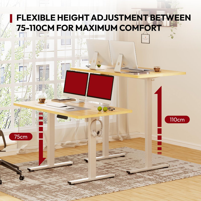 Adjustable Metal Base Computer Desk