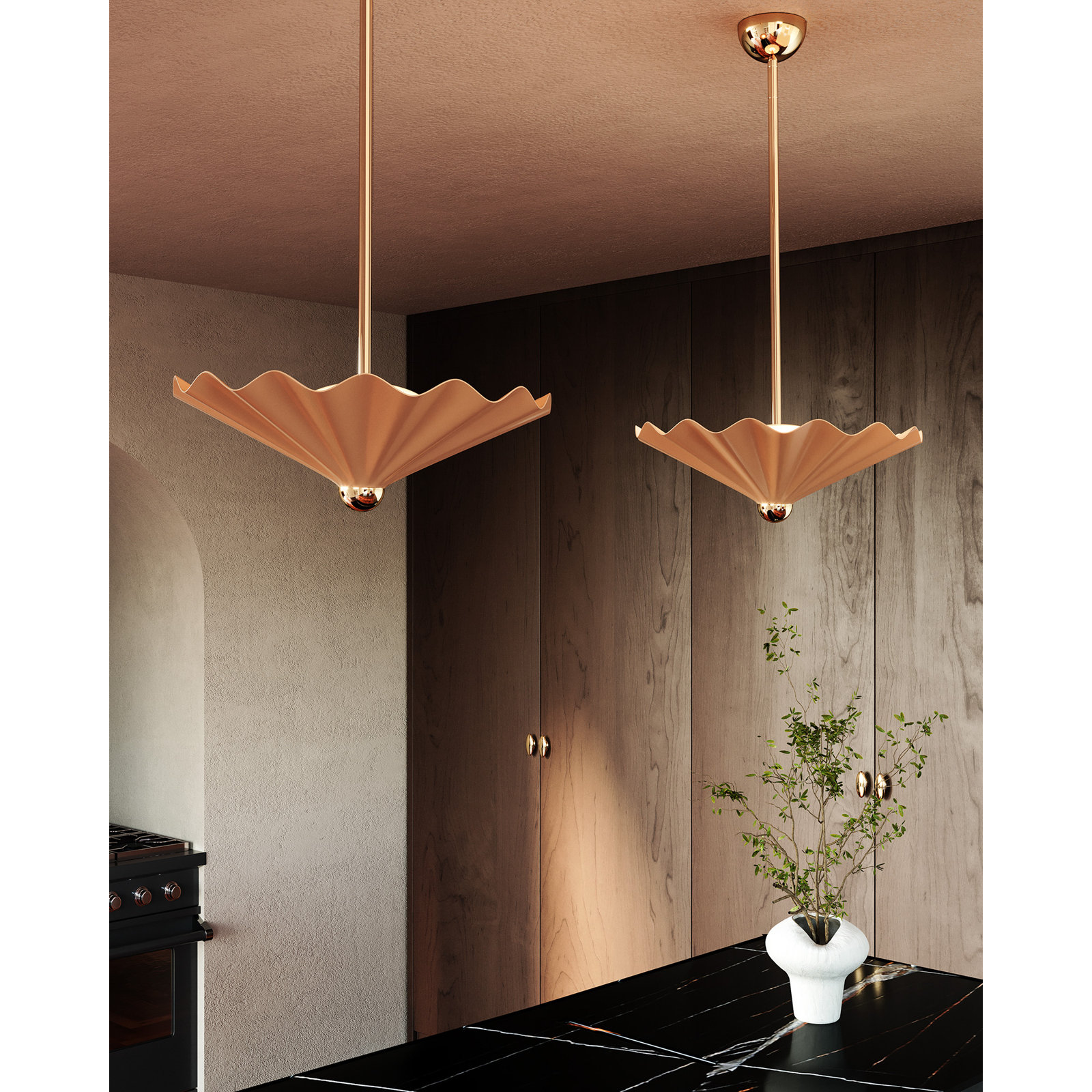 Sadira 25-in dimmable LED Pendant, 25-in, Pink