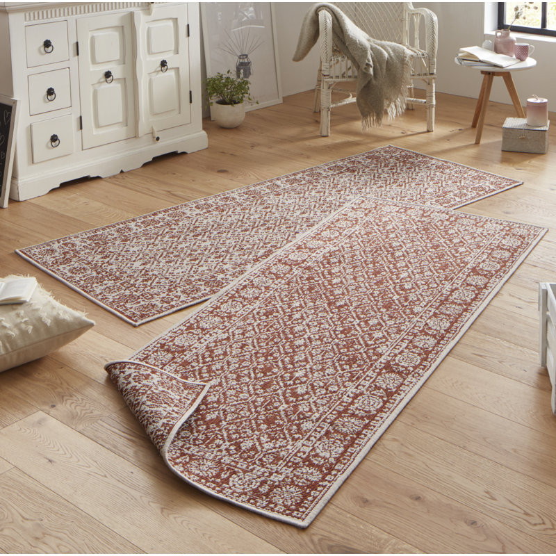 Curacao Flatweave Orange Rug, Runner 80 x 350 cm