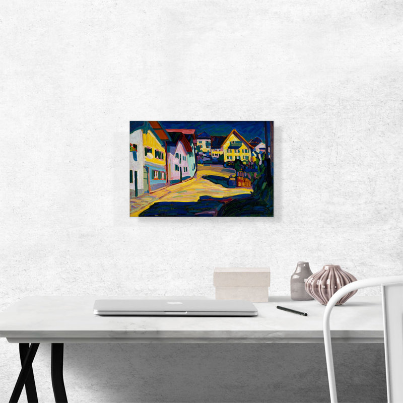 «Murnau Burggrabenstr. 1908» par Wassily Kandinsky, reproduction d'art sur toile tendue, H 12 po x l 18 po x 1,5 po