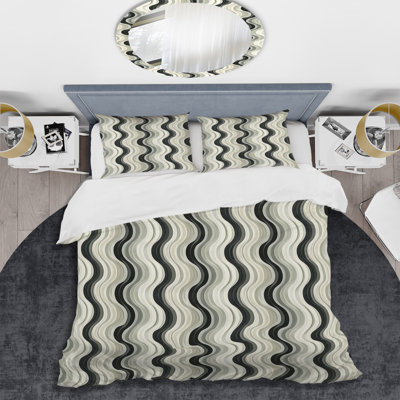 Grey Midcentury Geometry IV - Midcentury Geometry Duvet Cover Set