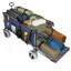 Très grand wagon de plage utilitaire très long de 67 po avec hayon ouvert et roues tout-terrain, capacité de 500 lb, cadre ultra-stable breveté, aucun assemblage requis, bleu foncé et gris-128815617